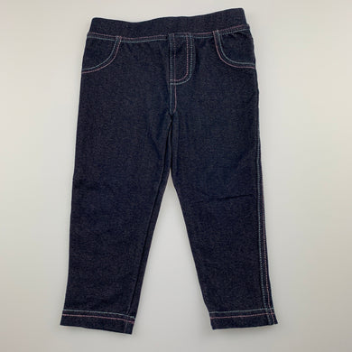 Girls Mango, stretchy denim leggings, unicorn, EUC, size 1,  