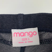 Load image into Gallery viewer, Girls Mango, stretchy denim leggings, unicorn, EUC, size 1,  