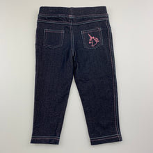 Load image into Gallery viewer, Girls Mango, stretchy denim leggings, unicorn, EUC, size 1,  