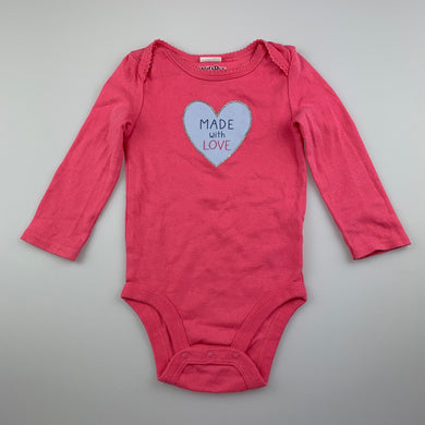 Girls Babies R Us, pink cotton bodysuit / romper, EUC, size 00,  