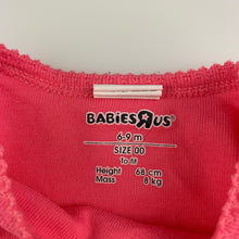 Load image into Gallery viewer, Girls Babies R Us, pink cotton bodysuit / romper, EUC, size 00,  