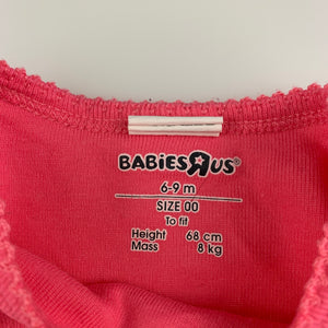 Girls Babies R Us, pink cotton bodysuit / romper, EUC, size 00,  