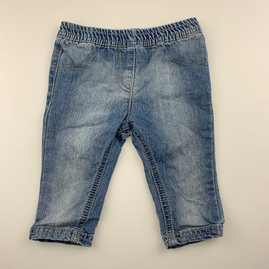 Girls Tiny Little Wonders, blue denim pants, elasticated, GUC, size 00,  