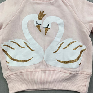 Girls Baby Berry, fleece lined sweater, jumper, light marks right arm, FUC, size 000,  