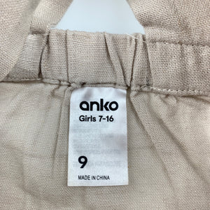 Girls Anko, loose fit linen blend summer top, EUC, size 9,  