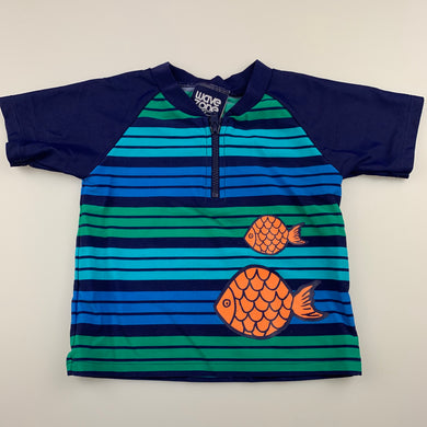 Boys Wave Zone, short sleeve rashie, swim top, GUC, size 0,  