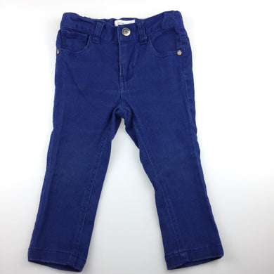 Girls Pumpkin Patch, blue stretch denim jeans / pants, adjustable, FUC, size 1