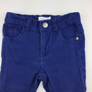 Girls Pumpkin Patch, blue stretch denim jeans / pants, adjustable, FUC, size 1