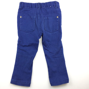 Girls Pumpkin Patch, blue stretch denim jeans / pants, adjustable, FUC, size 1