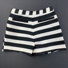 Load image into Gallery viewer, Girls Mr &amp; Miss Australia, black &amp; white lightweight pleat front shorts, adjustable, NEW, size 5,  