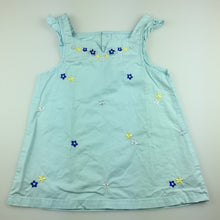 Load image into Gallery viewer, Girls Mom &amp; Bab, blue cotton embroidered summer top, GUC, size 5