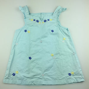 Girls Mom & Bab, blue cotton embroidered summer top, GUC, size 5