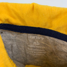 Load image into Gallery viewer, Boys Carters, yellow &amp; grey cotton romper, EUC, size 0000,  