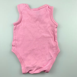 Girls Dymples, pink cotton singletsuit / romper, GUC, size 0000,  