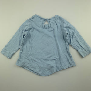 Girls Anko, blue cotton long sleeve top, FUC, size 000,  