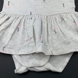 Girls Anko Baby, stretchy romper dress, flamingos, FUC, size 00,  