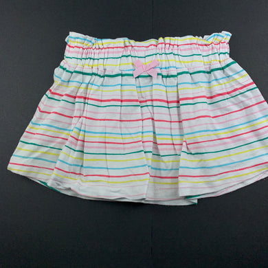 Girls Anko, striped cotton skirt, elasticated, EUC, size 1,  