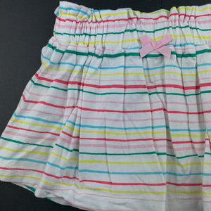 Girls Anko, striped cotton skirt, elasticated, EUC, size 1,  