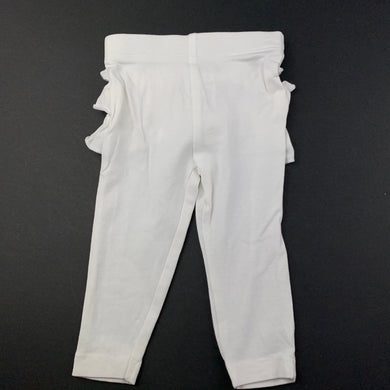 Girls Dymples, white ruffle leggings / bottoms, EUC, size 000,  
