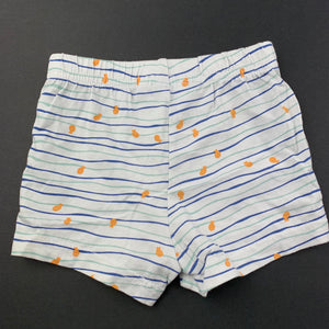 Boys Anko, cotton shorts, elasticated, fish, GUC, size 00,  