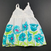 Load image into Gallery viewer, Girls Penelope Mack, lined floral cotton summer dress, GUC, size 12 months, L: 39 cm