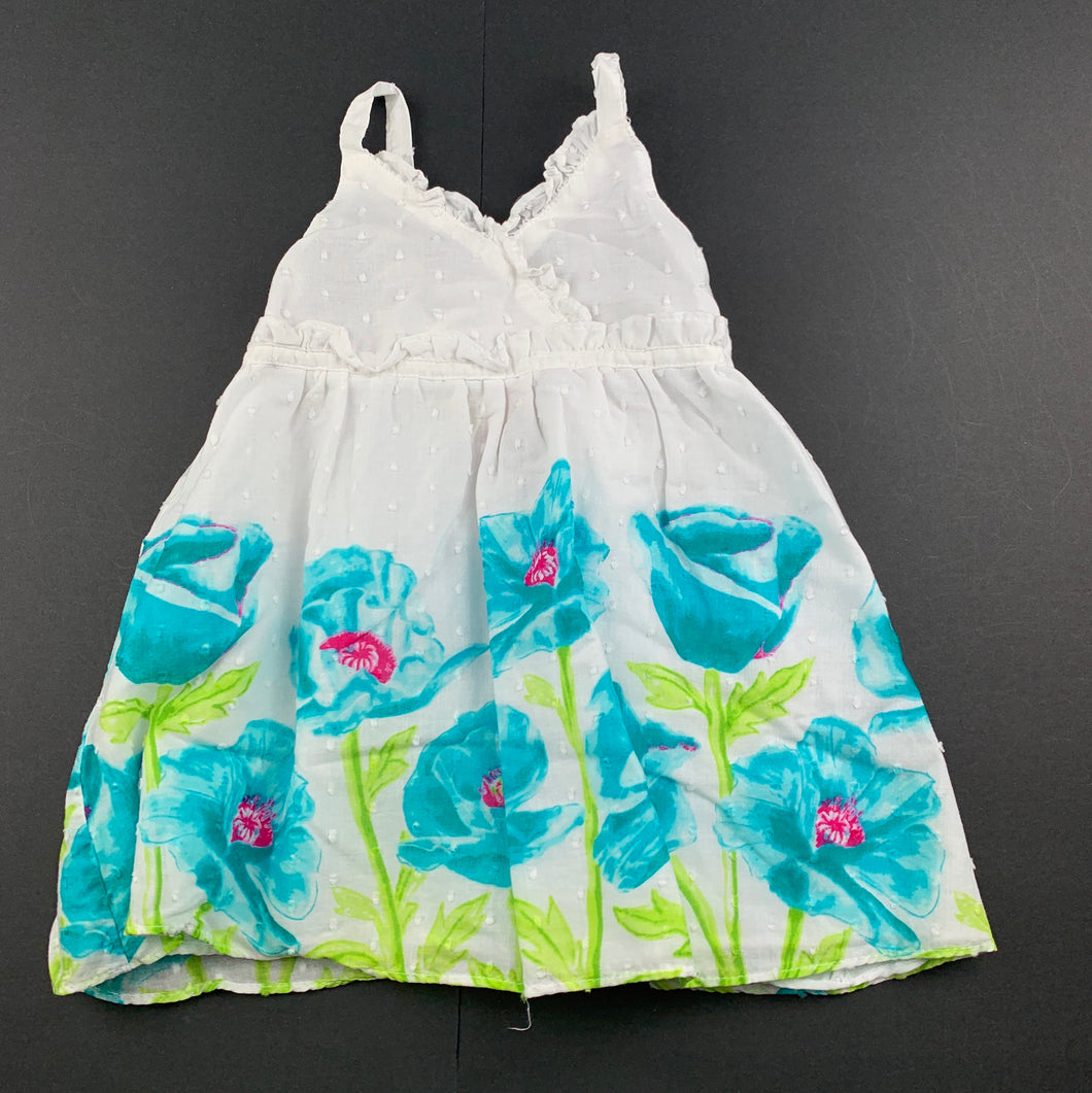 Girls Penelope Mack, lined floral cotton summer dress, GUC, size 12 months, L: 39 cm