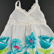 Load image into Gallery viewer, Girls Penelope Mack, lined floral cotton summer dress, GUC, size 12 months, L: 39 cm