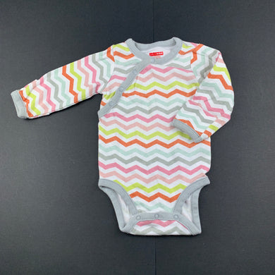 Girls Skip Hop, striped cotton bodysuit, romper, FUC, size 3 months,  