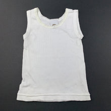 Load image into Gallery viewer, unisex Tiny Little Wonders, white ripped cotton singlet top, GUC, size 00,  