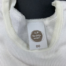 Load image into Gallery viewer, unisex Tiny Little Wonders, white ripped cotton singlet top, GUC, size 00,  