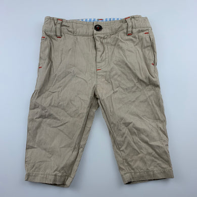 Boys Pure Baby, lightweight organic cotton pants, adjustable, GUC, size 00,  
