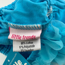 Load image into Gallery viewer, Girls Little Trends, blue ruffle nappy cover, bloomers, NEW, size 0-1,  
