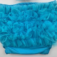 Load image into Gallery viewer, Girls Little Trends, blue ruffle nappy cover, bloomers, NEW, size 0-1,  