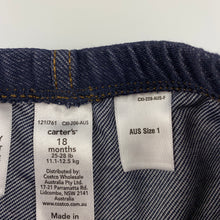 Load image into Gallery viewer, Girls Carters, stretchy denim leggings, elasticated, FUC, size 1,  