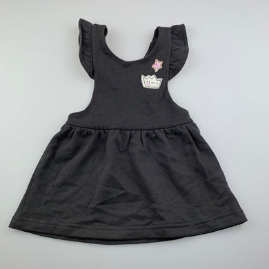 Girls Next, grey fleece lined casual dress, EUC, size 0, L: 39 cm