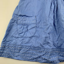 Load image into Gallery viewer, Girls Pumpkin Patch, blue cotton casual dress, GUC, size 00, L: 38 cm