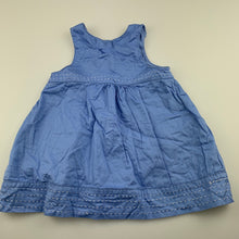Load image into Gallery viewer, Girls Pumpkin Patch, blue cotton casual dress, GUC, size 00, L: 38 cm