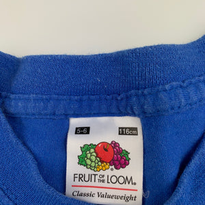 Boys Fruit of the Loom, cotton t-shirt / top, rolly toys, FUC, size 5-6,  