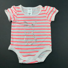 Load image into Gallery viewer, Girls Tiny Little Wonders, striped cotton bodysuit / romper, rabbit, GUC, size 0000,  
