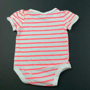 Girls Tiny Little Wonders, striped cotton bodysuit / romper, rabbit, GUC, size 0000,  
