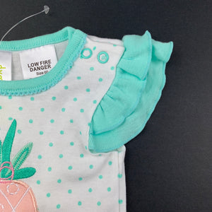 Girls Dymples, cotton pyjama t-shirt / top, pineapple, EUC, size 00,  