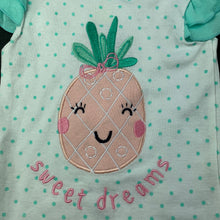 Load image into Gallery viewer, Girls Dymples, cotton pyjama t-shirt / top, pineapple, EUC, size 00,  