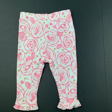 Girls Dymples, floral cotton leggings / bottoms, EUC, size 000,  