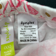 Load image into Gallery viewer, Girls Dymples, floral cotton leggings / bottoms, EUC, size 000,  