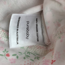 Load image into Gallery viewer, Girls purebaby, floral organic cotton hat / beanie, EUC, size 1,  