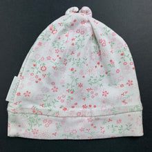 Load image into Gallery viewer, Girls purebaby, floral organic cotton hat / beanie, EUC, size 1,  
