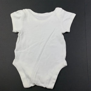 unisex M&S, white cotton bodysuit, romper, GUC, size 0000,  