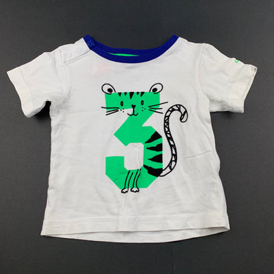 Boys Adidas, white cotton t-shirt top, tiger, GUC, size 0,  
