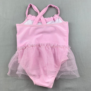Girls Baby Buns, pink swim one-piece, FUC, size 1-2,  