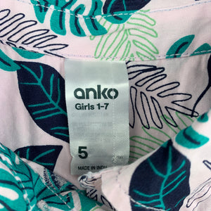 Girls Anko, cotton tie front shirt top, EUC, size 5,  